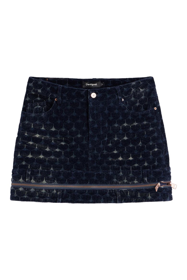 Denim Miniskirt, Alternate, color, DARK BLUE