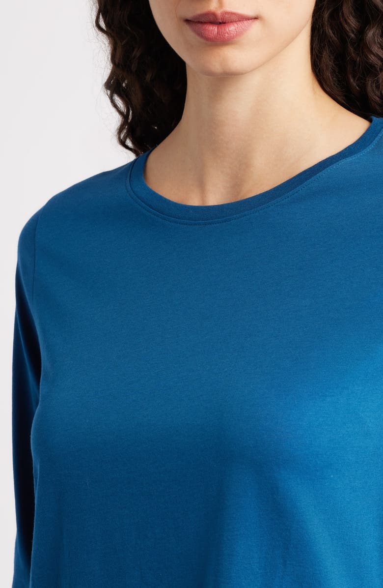 Eileen Fisher Organic Cotton Long Sleeve T-Shirt, Alternate, color, Atlantis