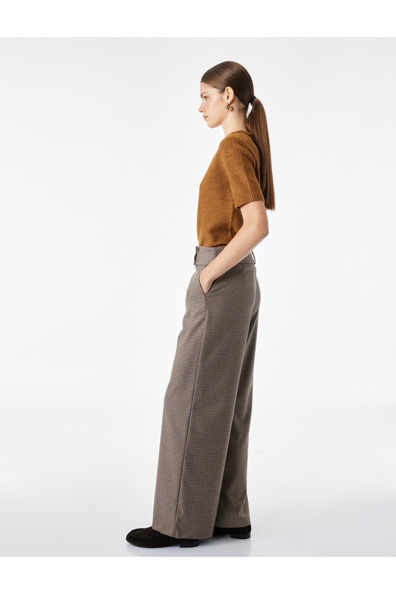 Plaid Tailored Pants, Alternate, color, BROWN CHECK