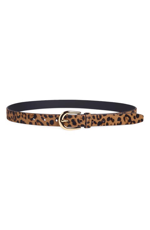 Favorite Leopard Print Skinny Calf Hair Belt