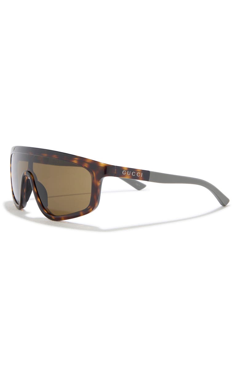 Gucci 99mm Shield Sunglasses, Alternate, color, Havana Grey Brown