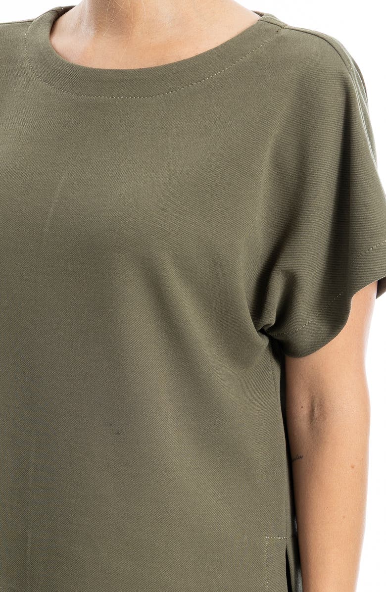 MAX STUDIO Back Stitch Knit T-Shirt, Alternate, color, Sage/ Ivory