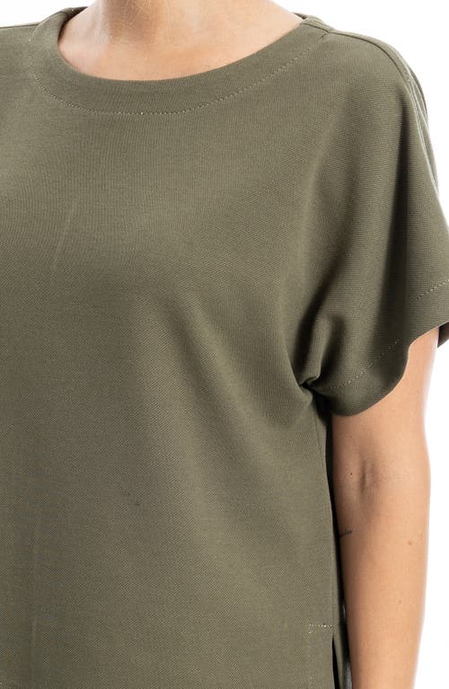 Max Studio Back Stitch Knit T-shirt In Green