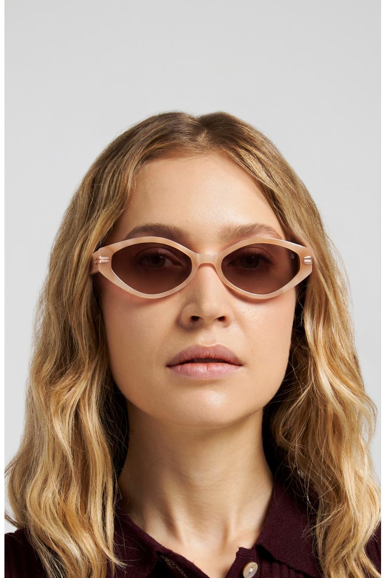 WZN 8029/S 54mm Oval Sunglasses, Alternate, color, HAVANA WHITE/ BROWN