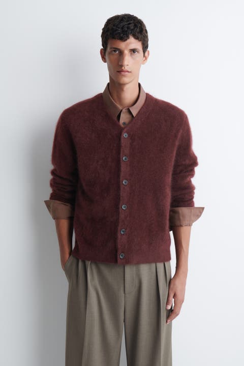 Brushed Pure Cashmere V-neck Cardigan
