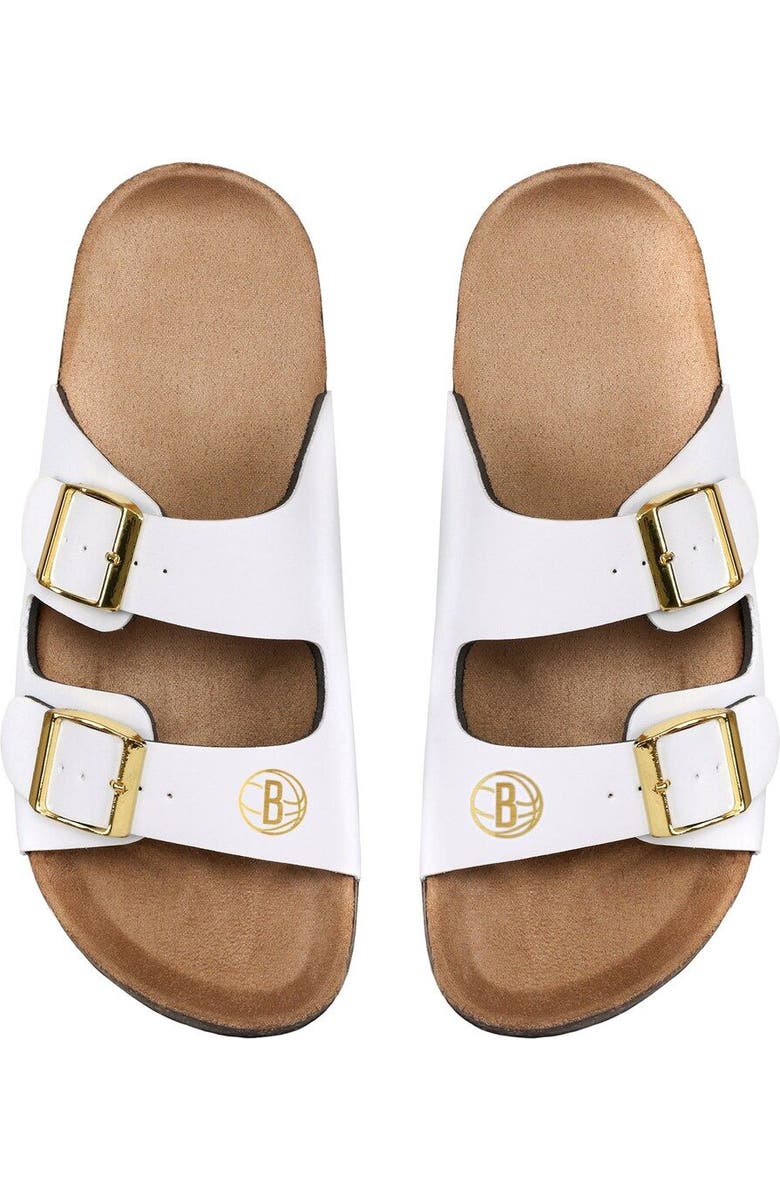 FOCO Women's FOCO Brooklyn Nets Double-Buckle Sandals, Main, color,