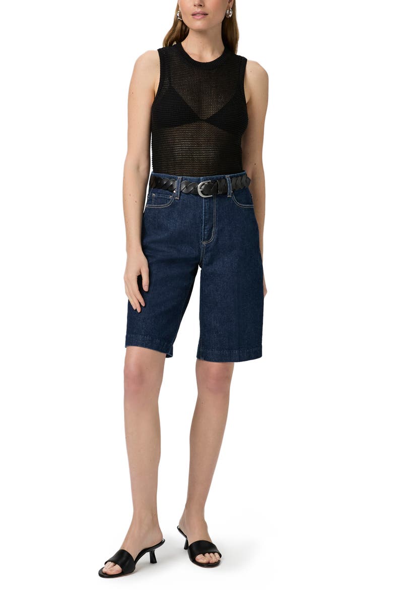 Minthara Semisheer Open Stitch Cotton Tank, Alternate, color, BLACK