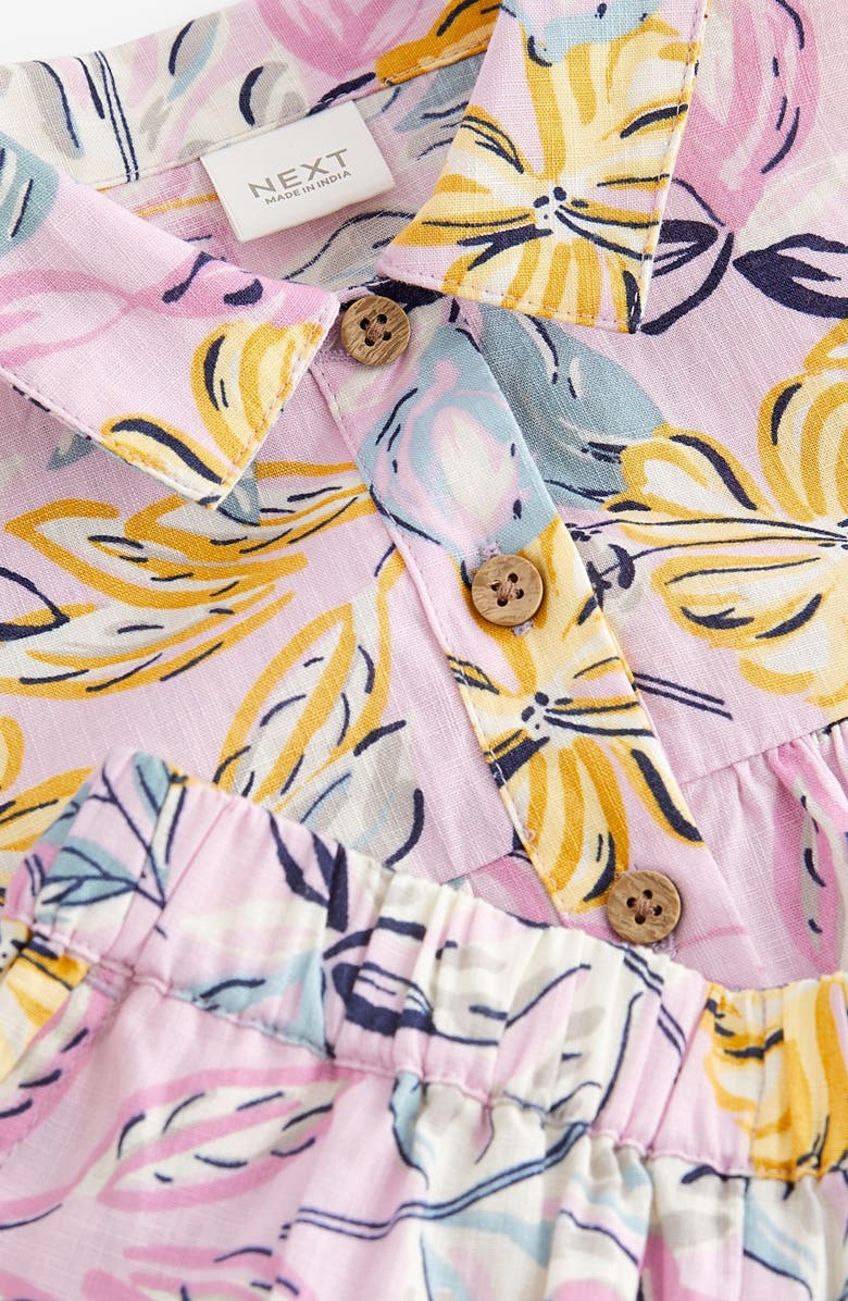 NEXT Kids' Banana Palm Print Cotton Top & Shorts Set, Alternate, color,