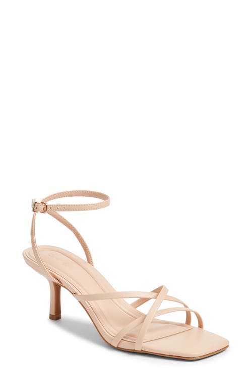 Open Edit Remington Ankle Strap Sandal In Tan Cream
