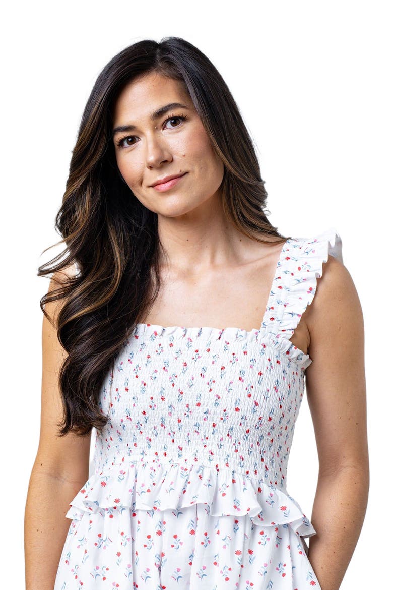 Women's Organic Smocked Sundress, Alternate, color, Paris Floral