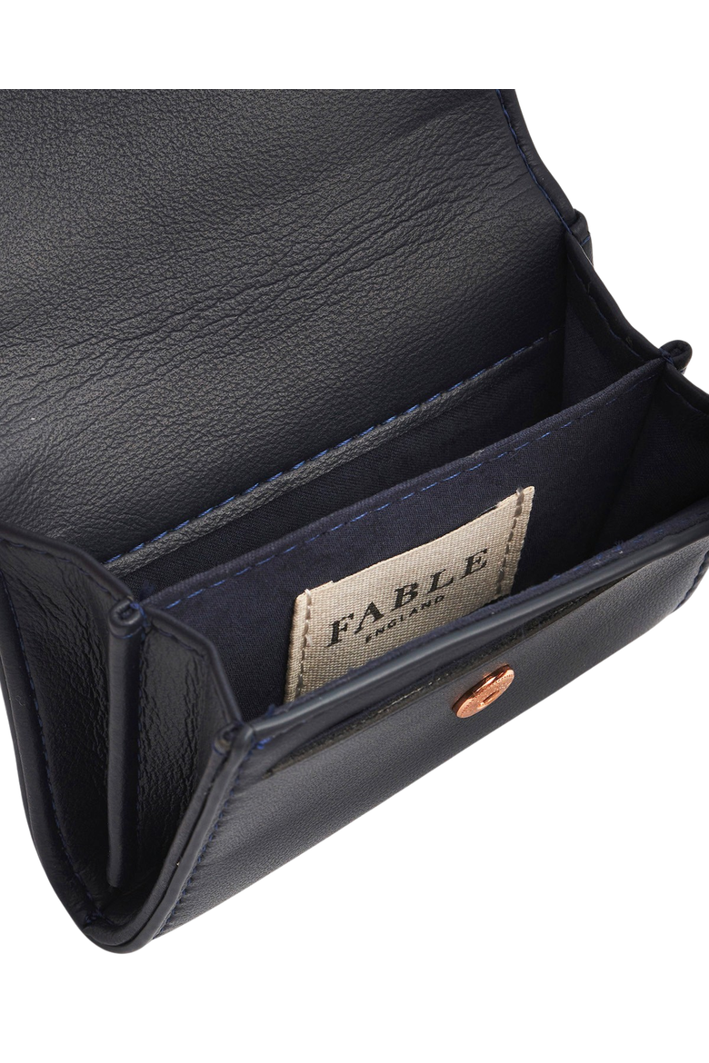 Floral Applique Card Holder Wallet, Alternate, color, Navy