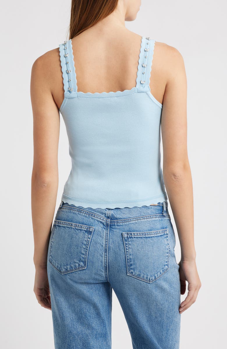 Lipsy Embellished Knit Camisole, Alternate, color, Blue