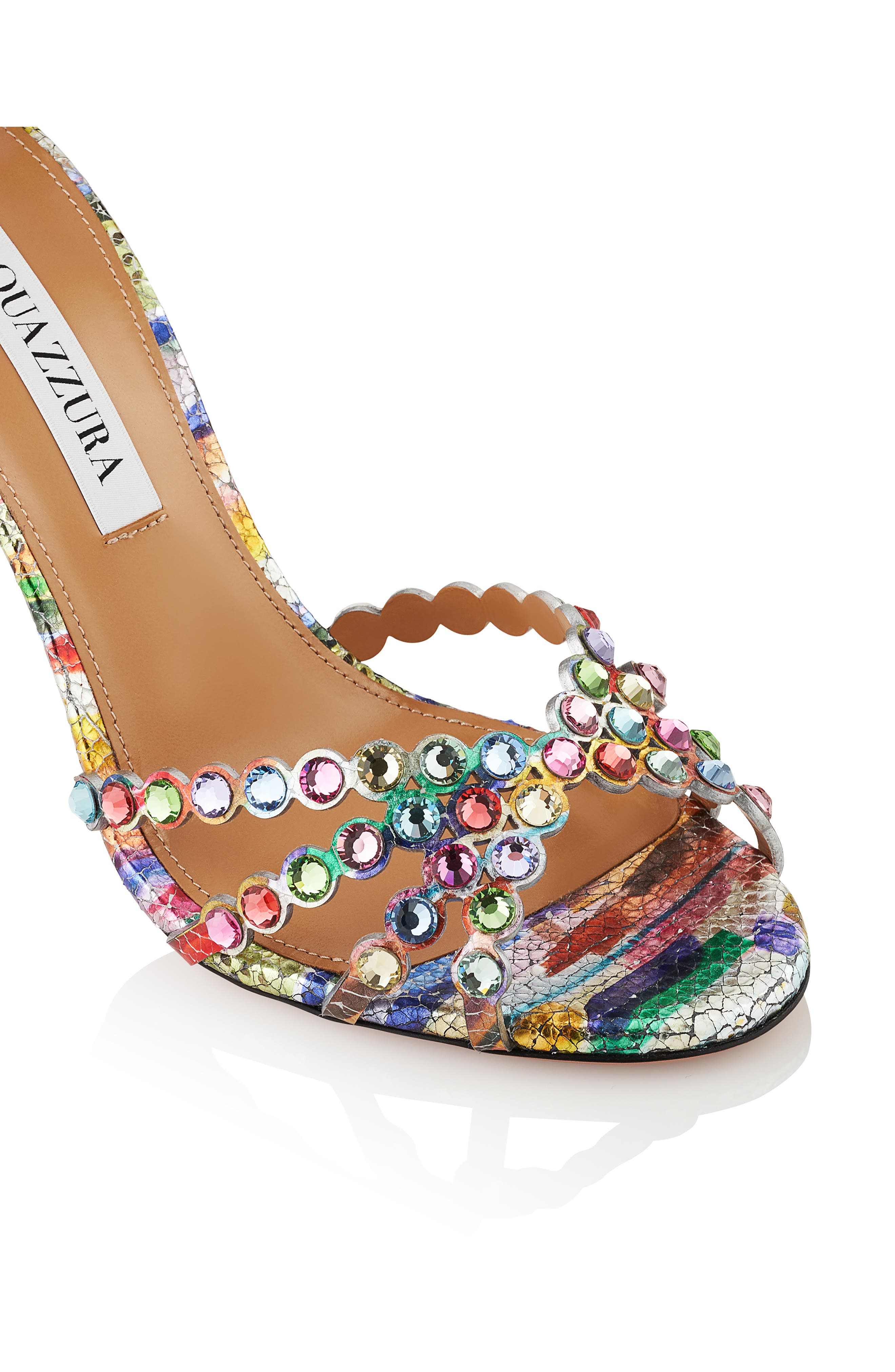 Aquazzura Tequila Crystal Ankle Strap Sandal, Alternate, color, 