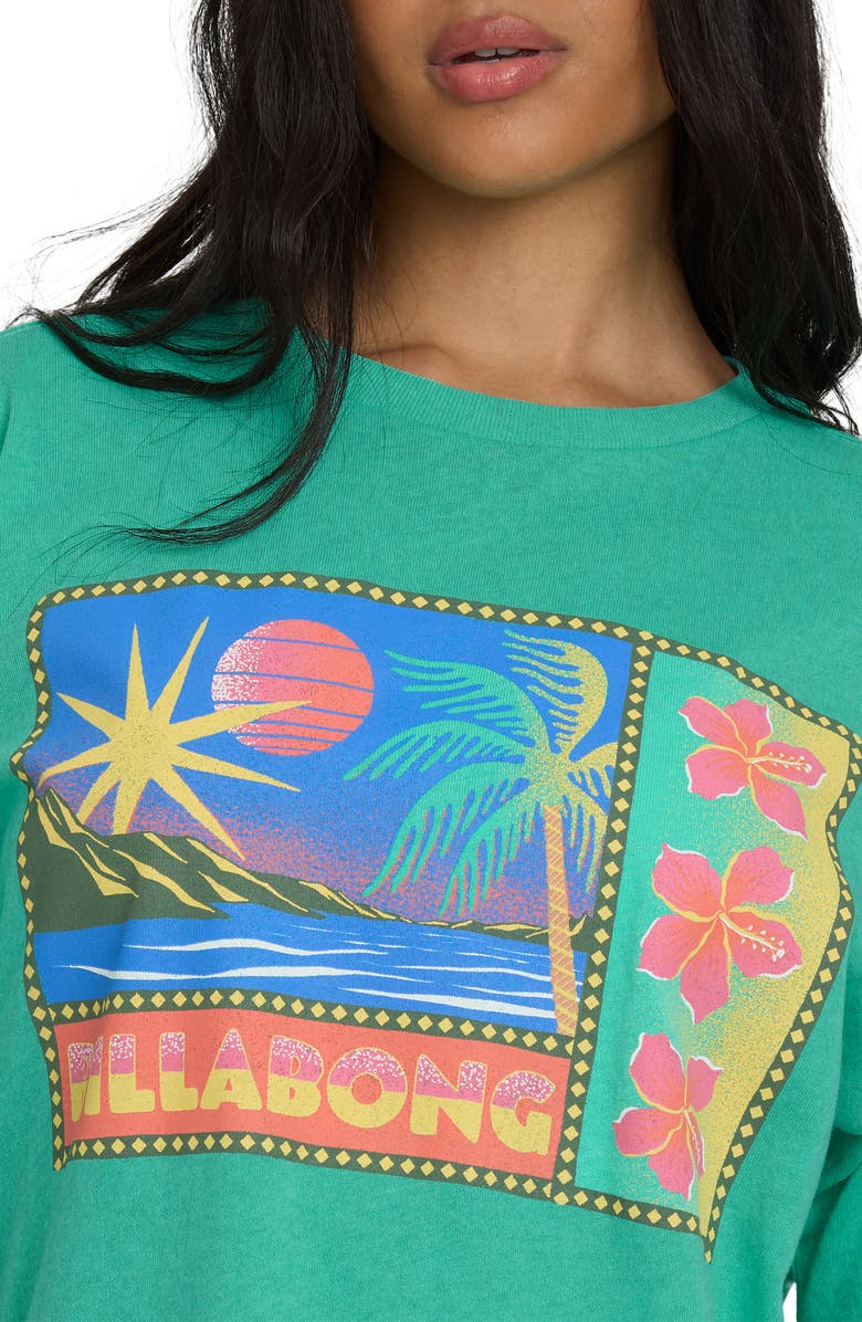 Billabong Summer Heat Cotton Graphic T-Shirt, Alternate, color, Green Tropics