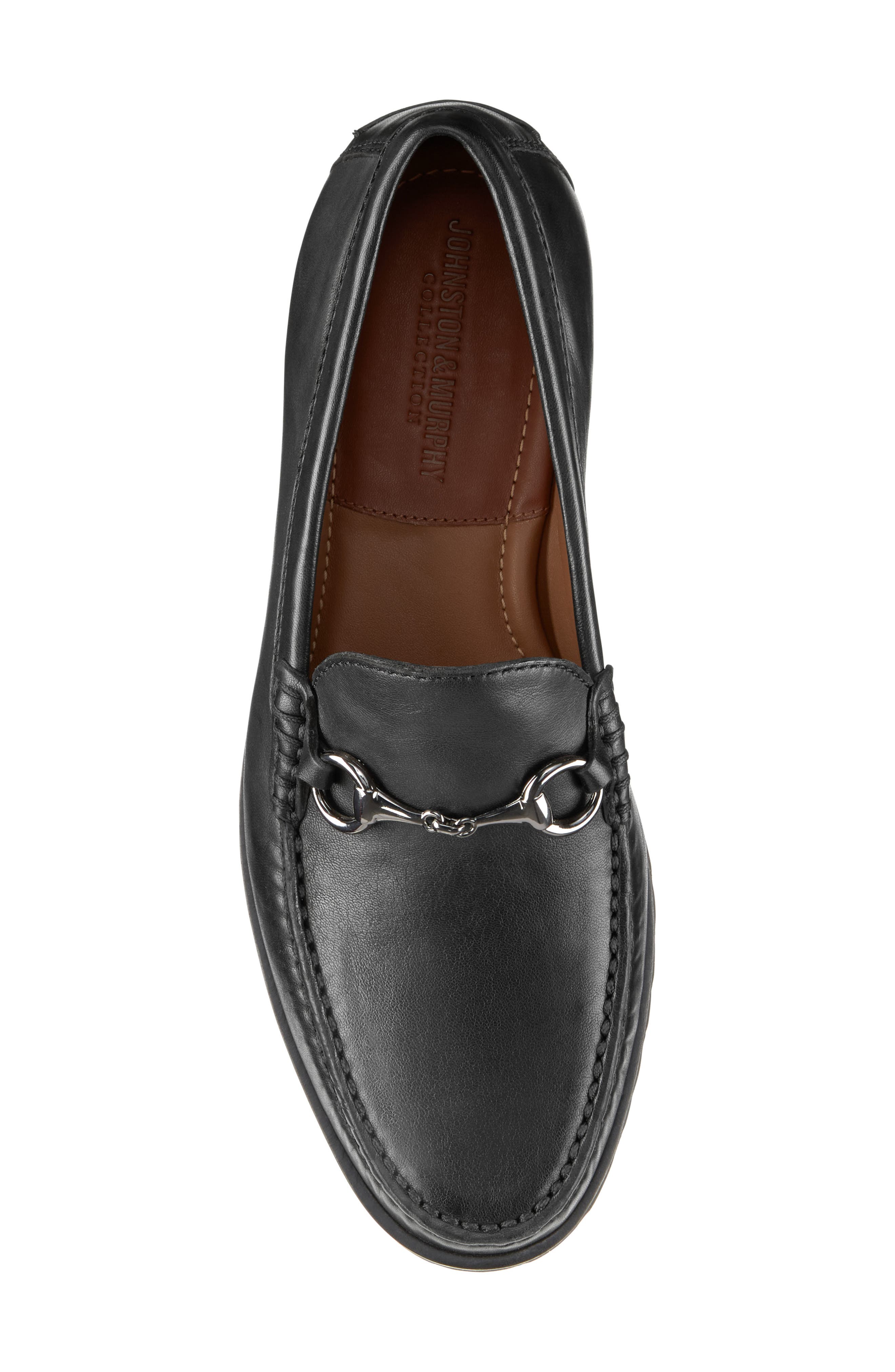 Johnston & Murphy Baldwin Lug Sole Bit Loafer, Alternate, color, Black Sheepskin