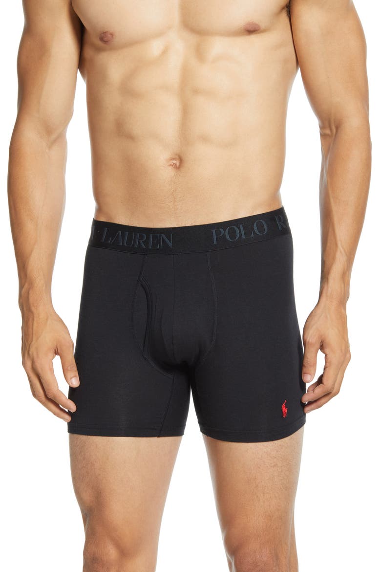 4D 3-Pack Cotton & Modal Boxer Briefs, Alternate, color, BLACK