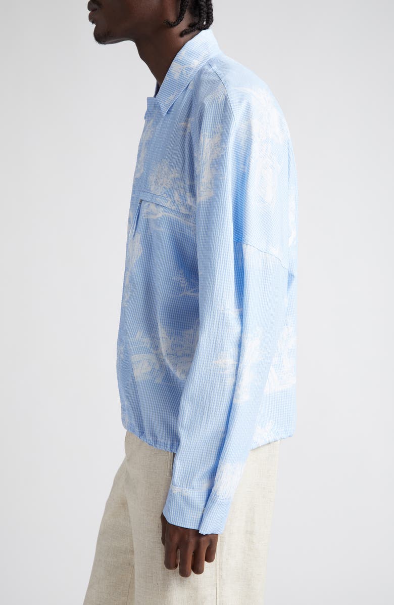 Jacquemus La Chemise Criollo Gingham Toile Shirt Jacket, Alternate, color, 