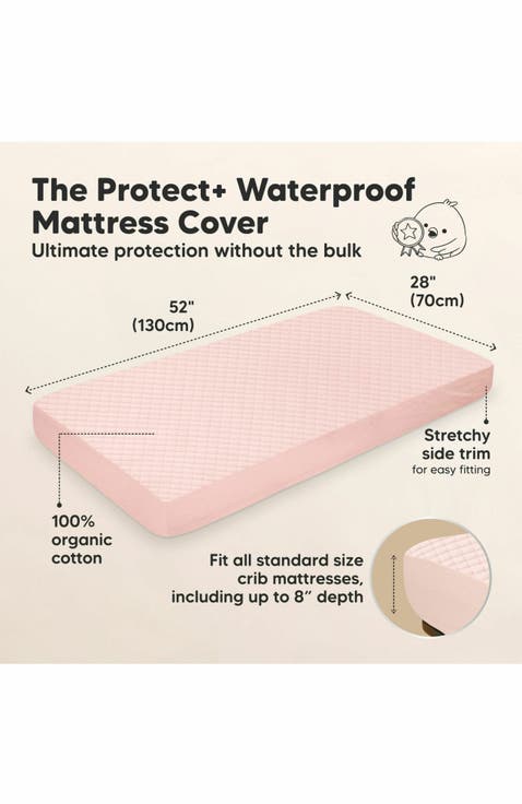 2-Pack Quin Protect+ Waterproof Crib Mattress Protector