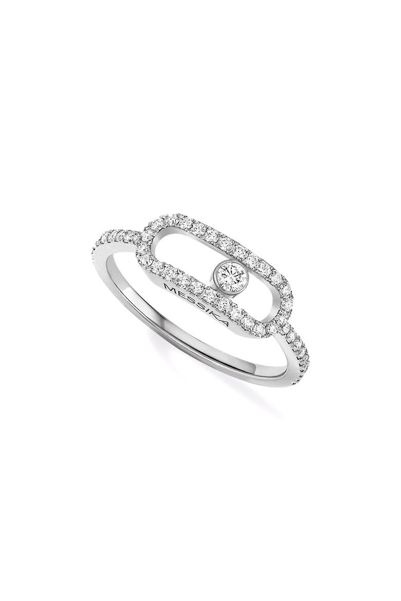 Move Uno Pavé Diamond Ring, Main, color, WHITE GOLD