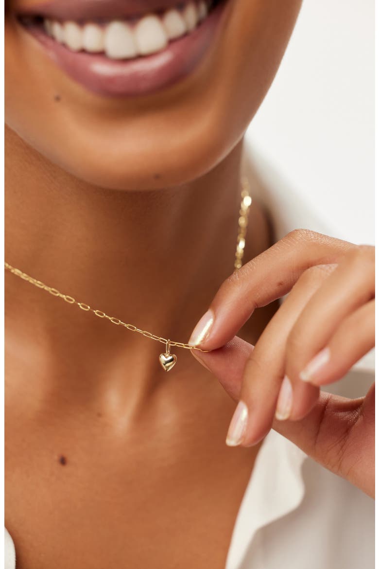 Gold Paperclip Necklace - Gold Paperclip Heart Necklace, Alternate, color, Gold