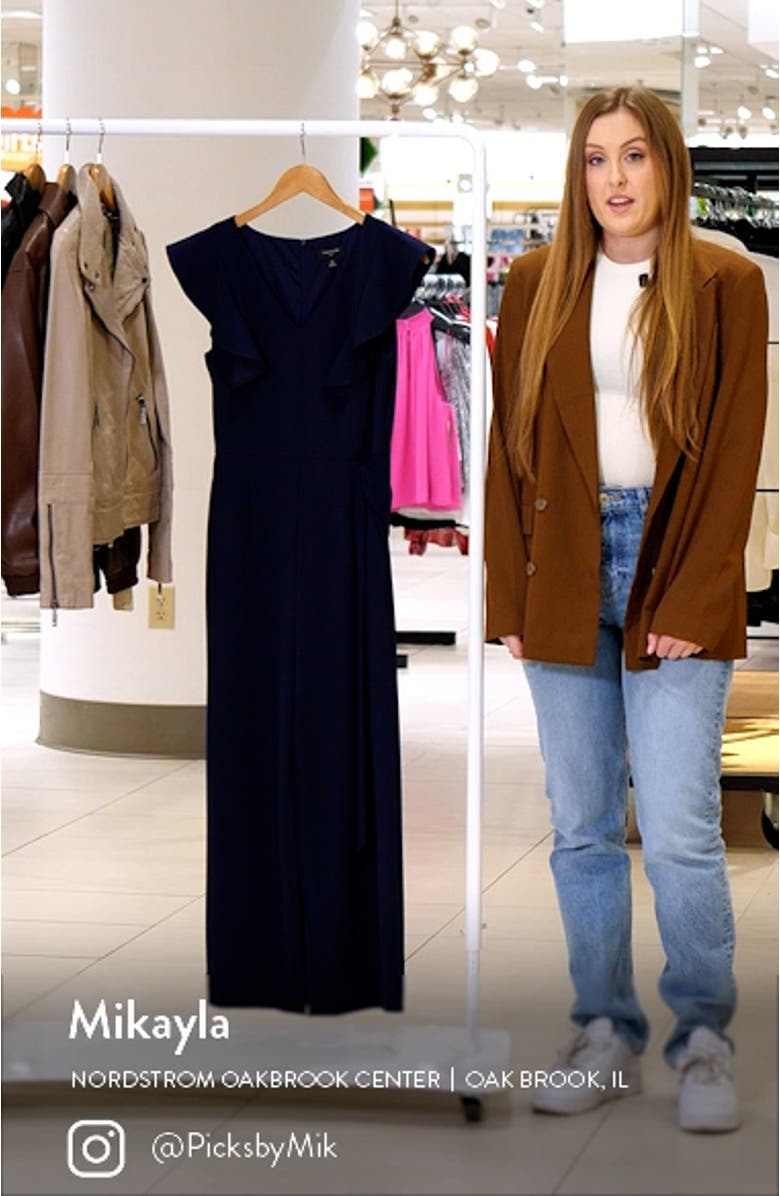 Ruffle Tie Waist Scuba Crepe Crop Jumpsuit, sales video thumbnail