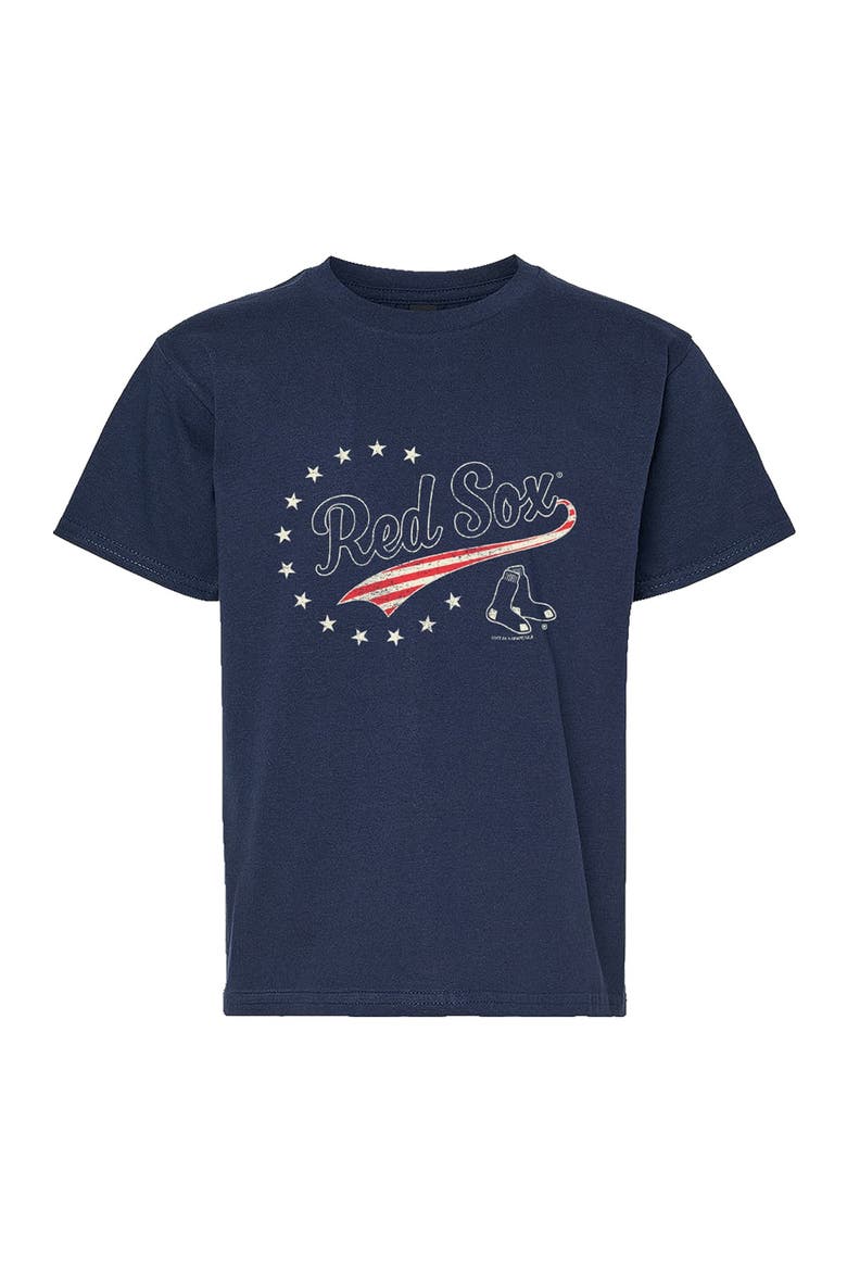 Youth Soft as a Grape Navy Boston Red Sox Americana T-Shirt, Main, color, Navy