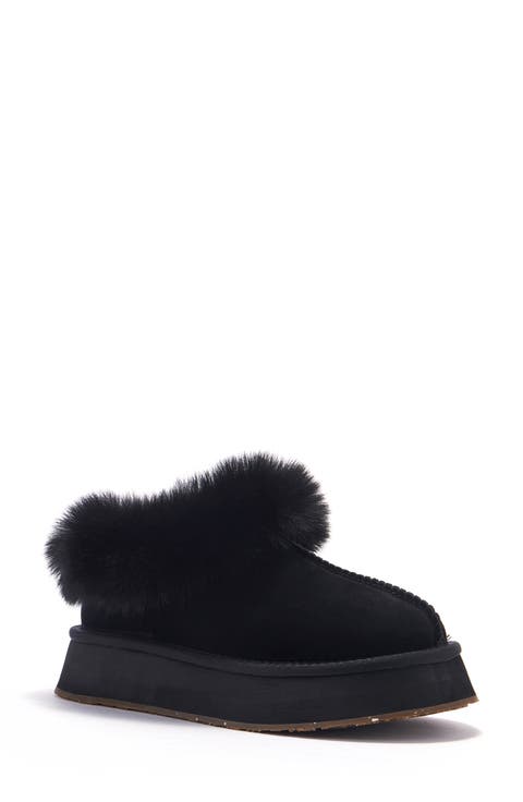 Outback Luxe Geuine Shearling Platform Slipper