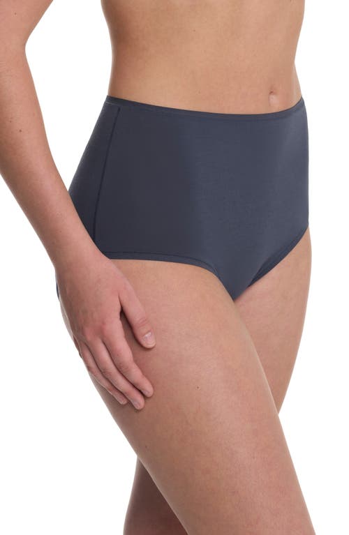 Natori Bliss Bare Cotton High Waist Briefs In Blue