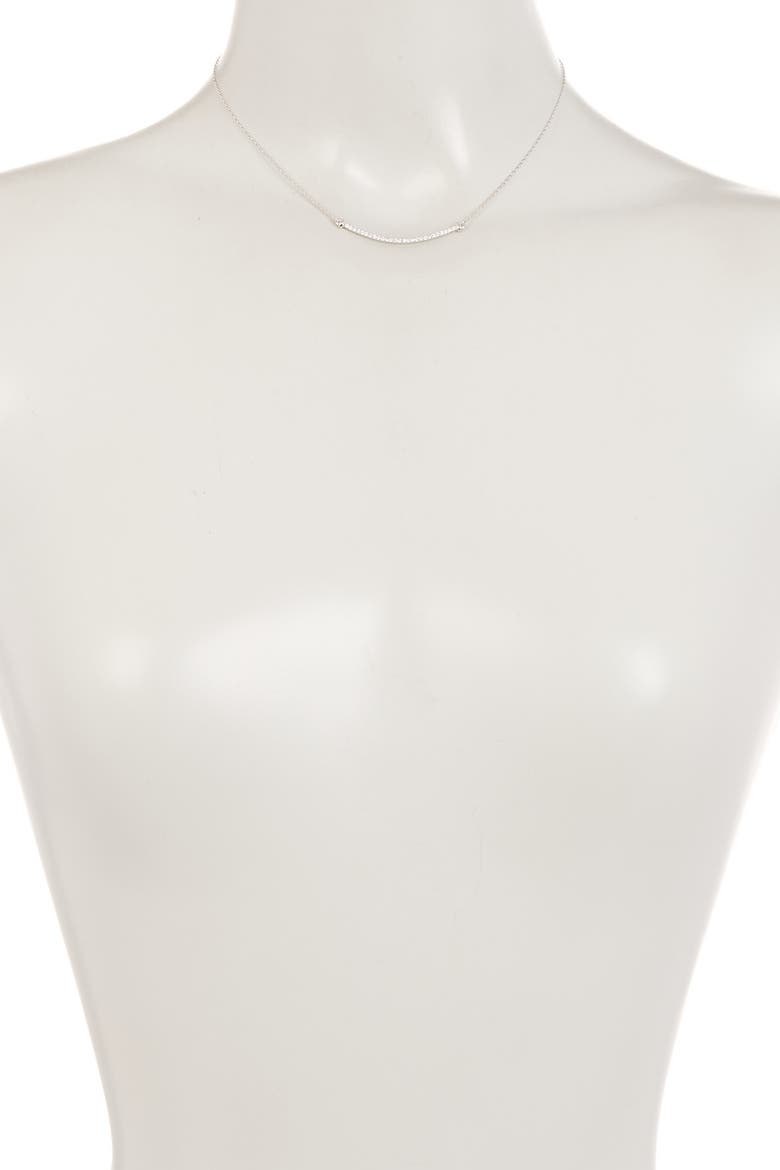 Mercer White Rhodium Plated Swarovski Crystal Accented Pendant Necklace, Alternate, color, SILVER