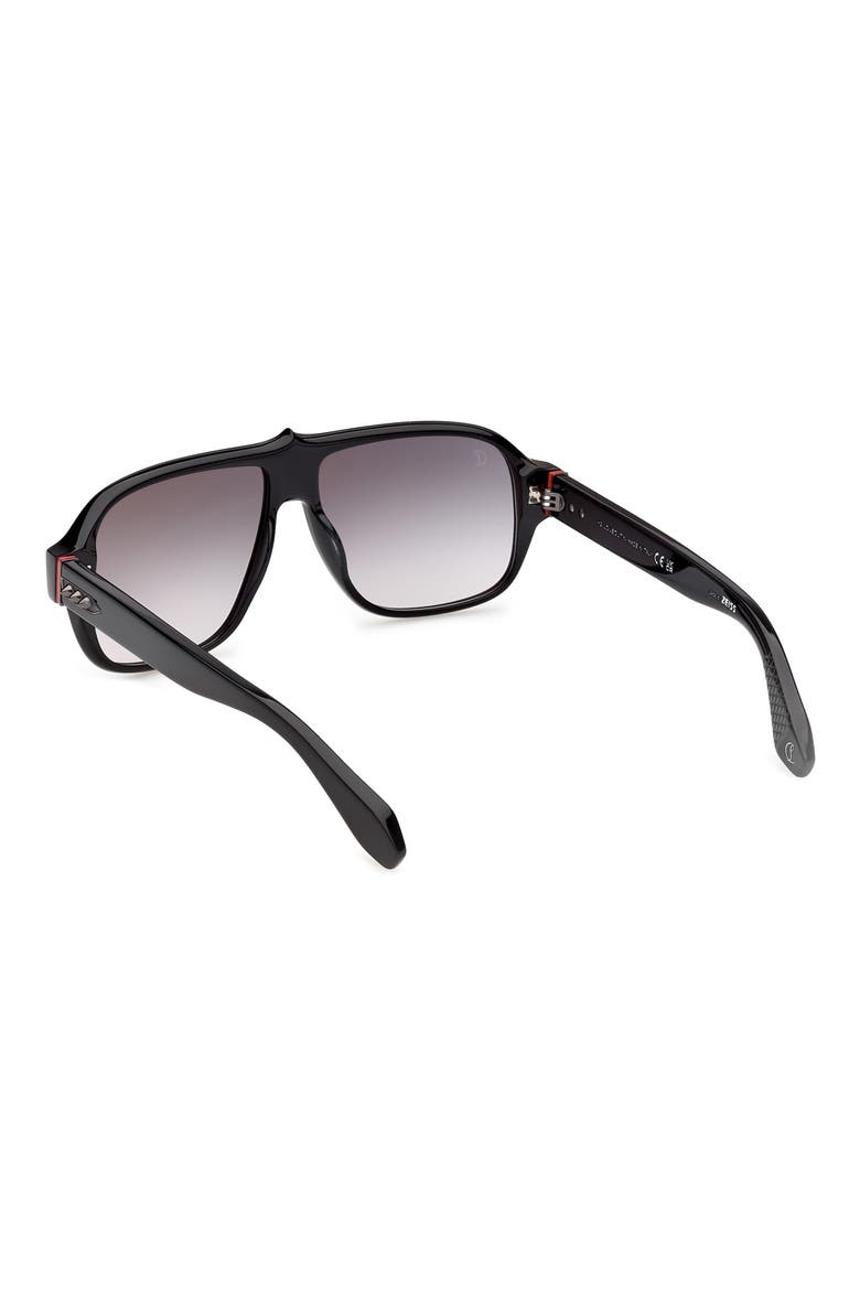 59mm Gradient Navigator Sunglasses, Alternate, color, BLACK/ METAL/ CRYSTAL/SMOKE
