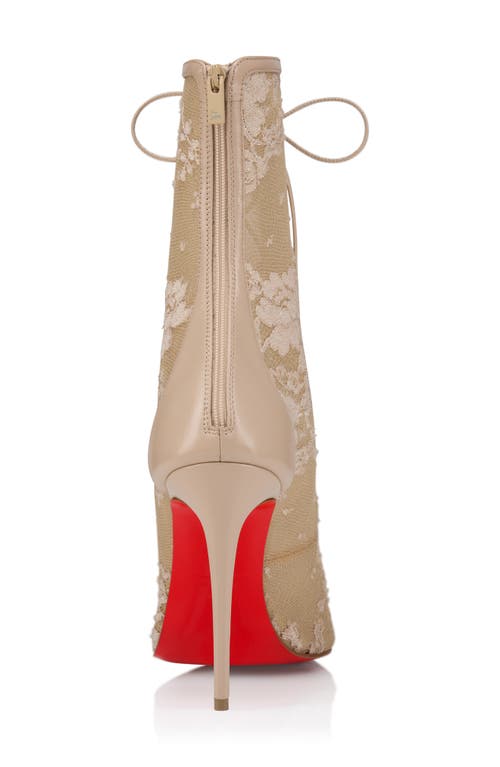 Christian Louboutin Retedentelle Lace-up Booties 100 In White