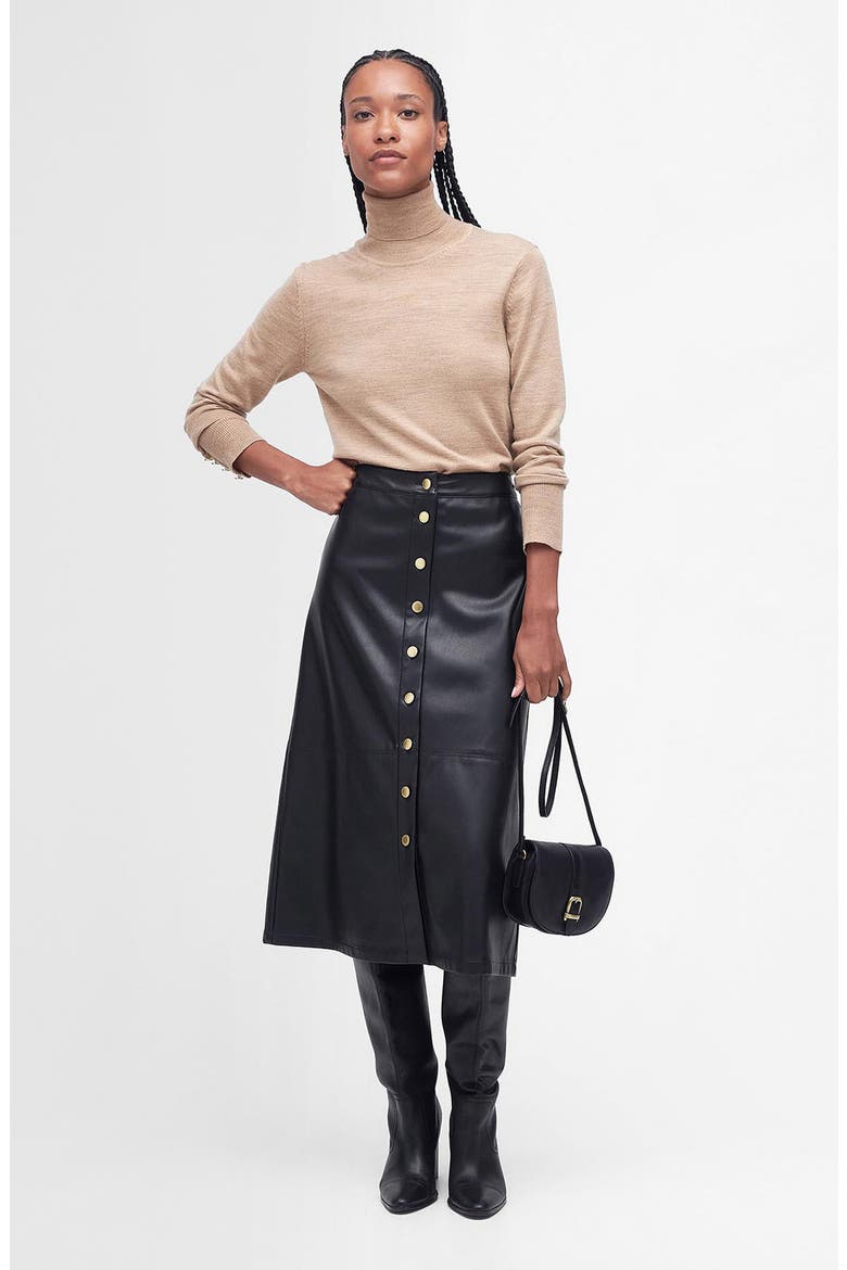 Alberta Faux Leather Skirt, Alternate, color, BLACK