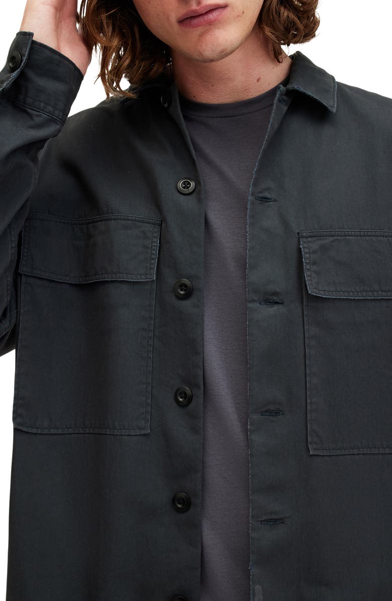 AllSaints Sanpha Button-Up Overshirt, Alternate, color, 