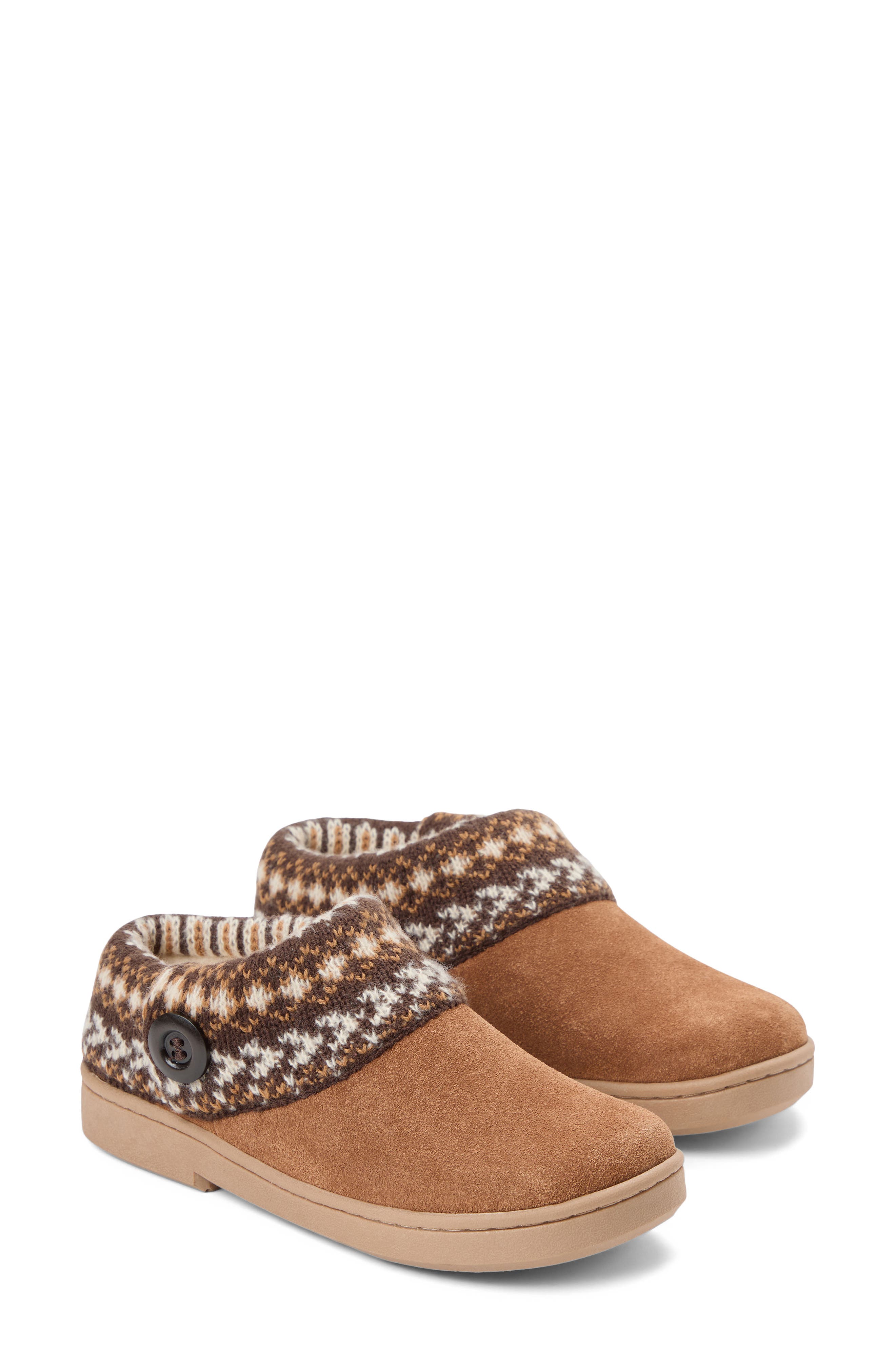 GENUINE COW SUEDE CLOG WITH FA, Alternate, color, COGNAC