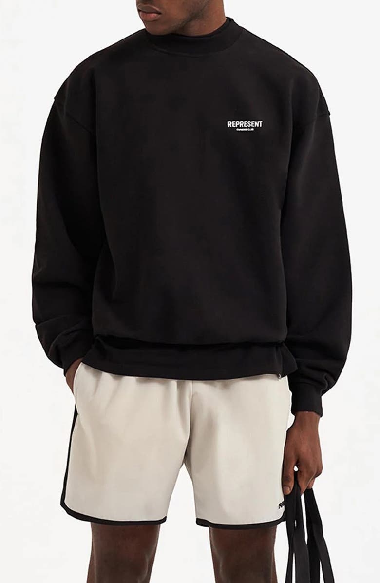 Represent Owners' Club Logo Graphic Sweatshirt, Main, color, Black