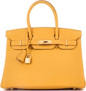 Pre-Owned Hermes Birkin Handbag Yellow Togo with Gold Hardware 30