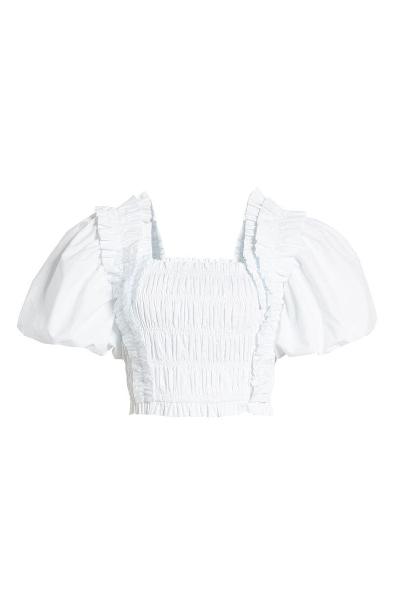 Endless Rose Smocked Puff Sleeve Crop Top, Alternate, color,
