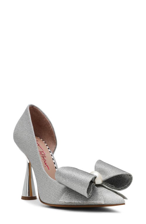 Betsey Johnson Kyliee Half D'orsay Pointed Toe Pump In Silver