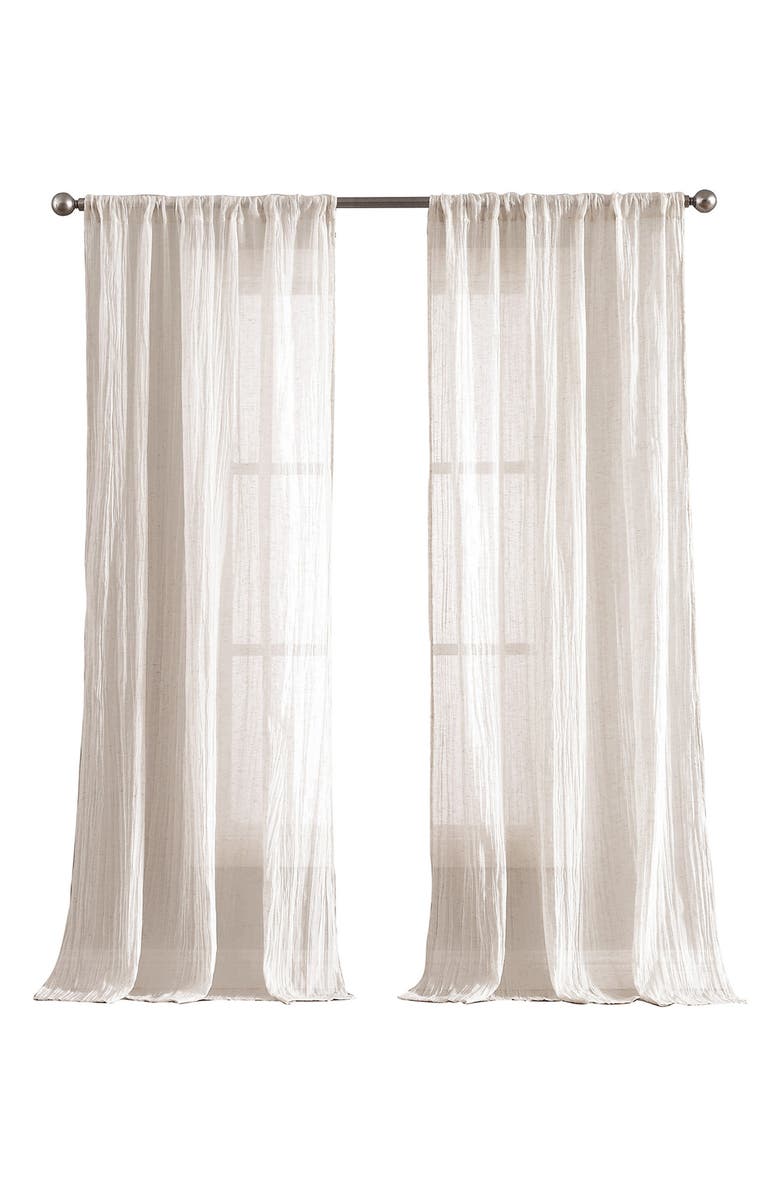French Connection Charter Crushed Set of 2 Curtain Panels, Main, color, Off-White
