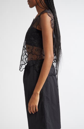 【Cecilie Bahnsen】ALFIE TOP ALFIE | TOP FLOWER EMBROIDERY BLACK