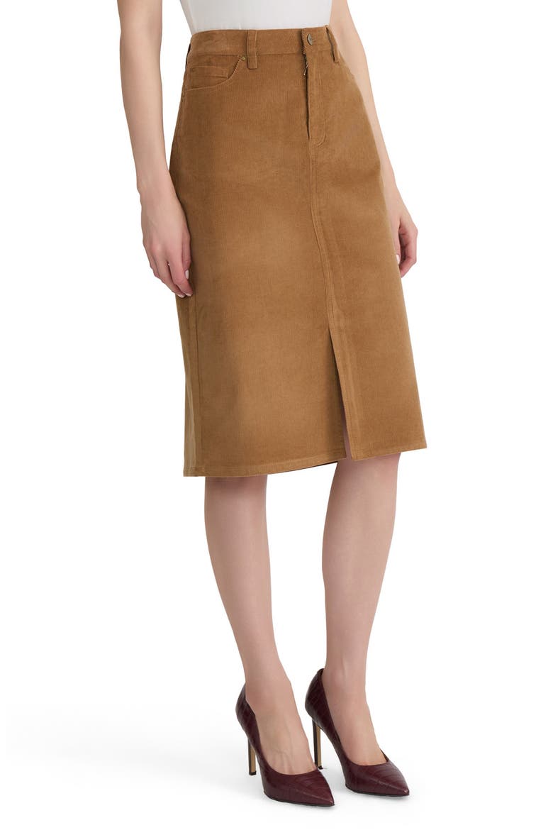 Corduroy Midi Skirt, Alternate, color, CARAMEL