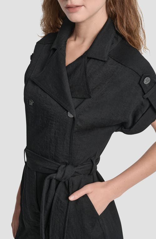 Dkny Twill Tie Waist Jumpsuit In Gold