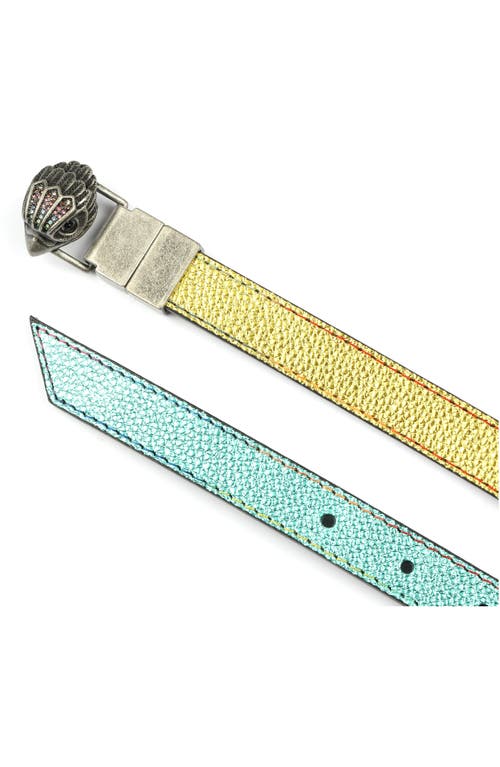 Kurt Geiger London Reversible Leather Belt In Multi