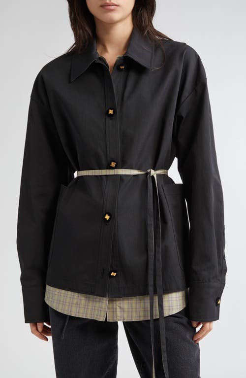 Eenk Layered Cotton Blend Jacket In Black