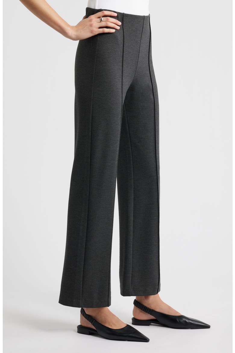 Pull-On Ponte Trousers, Alternate, color, GREY HEATHER