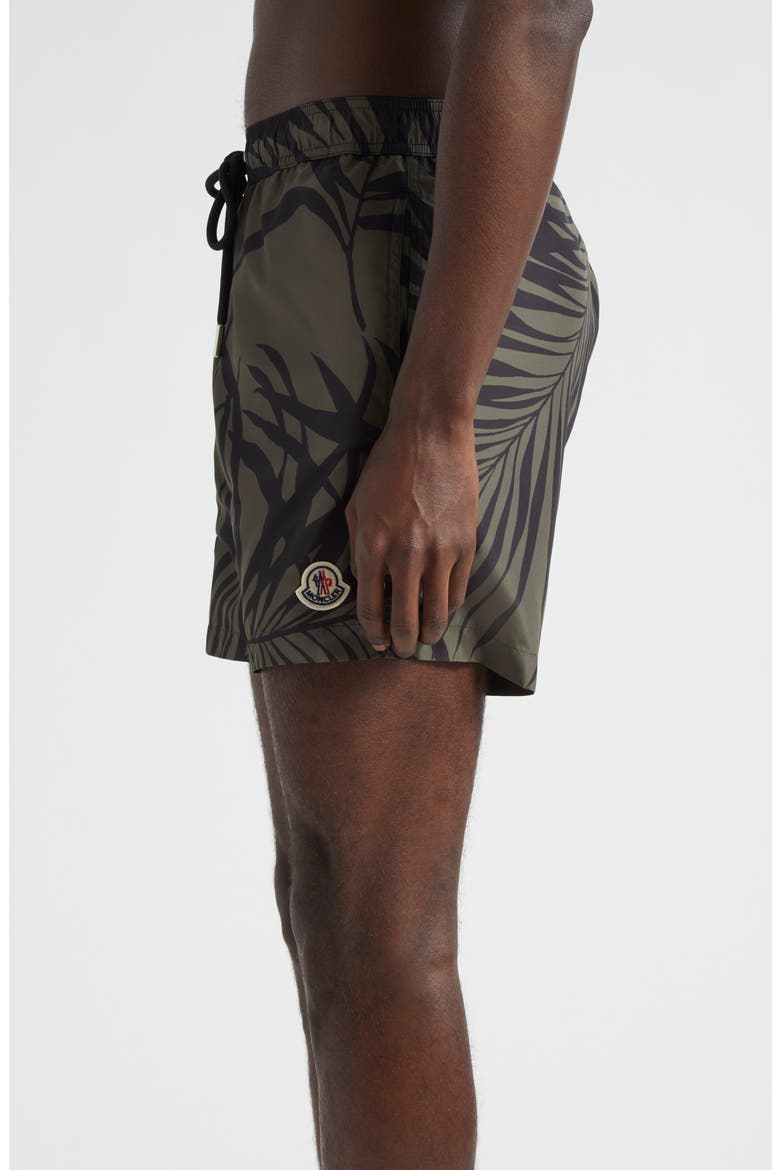 Palm Print Swim Trunks, Alternate, color, OLIVE PRINT