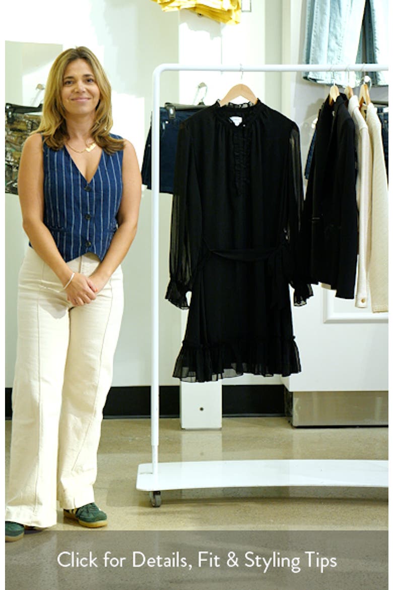 Ruffle Tie Waist Long Sleeve Dress video