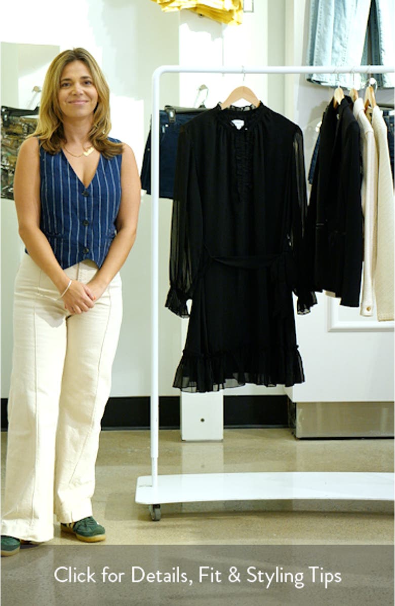 Ruffle Tie Waist Long Sleeve Dress, sales video thumbnail