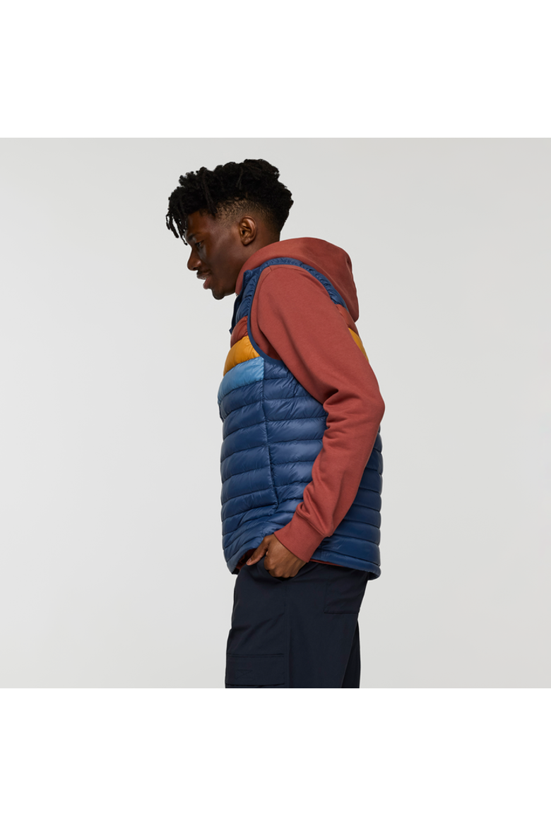 Fuego Down Vest - Men's, Alternate, color, Deep Sea Stripes