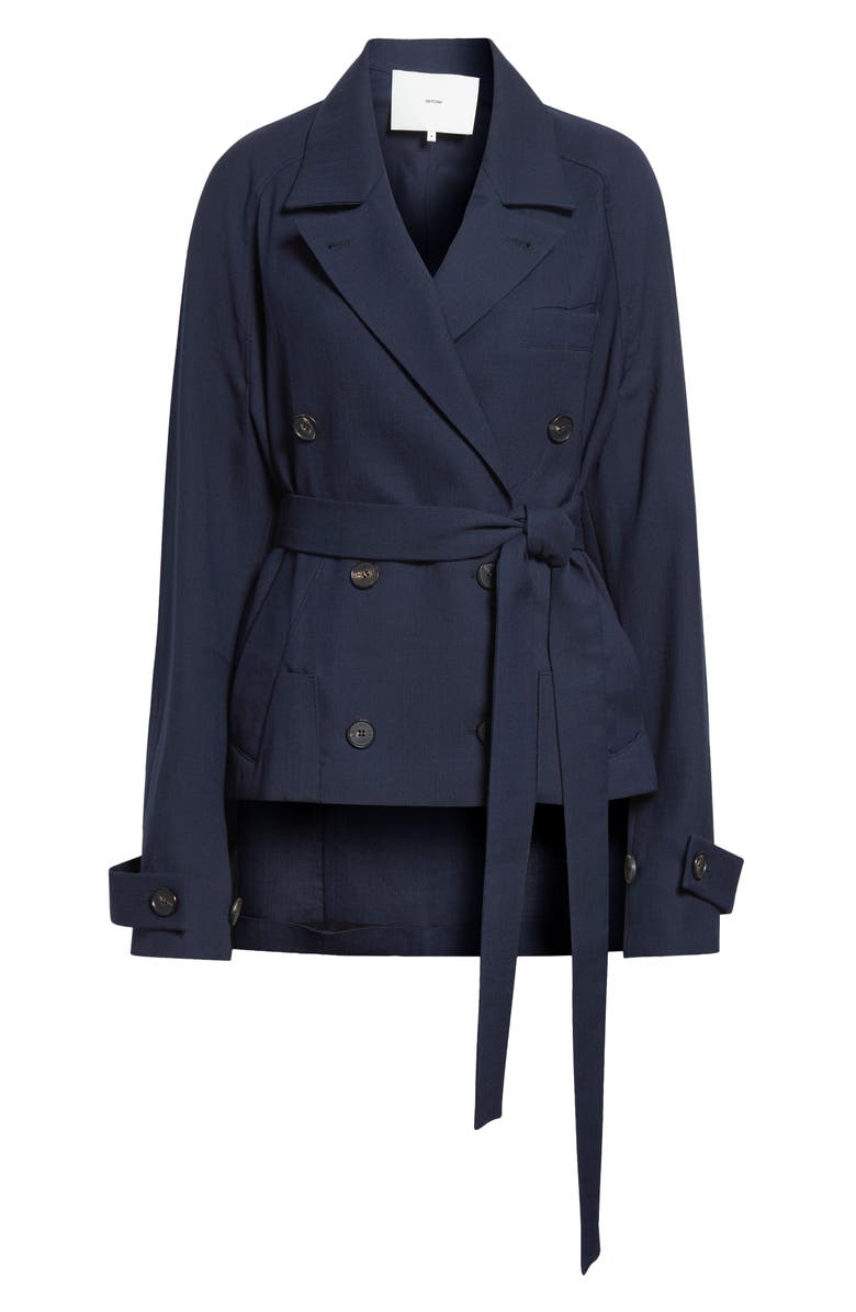 SETCHU Origami Belted Virgin Wool Jacket, Main, color, Navy